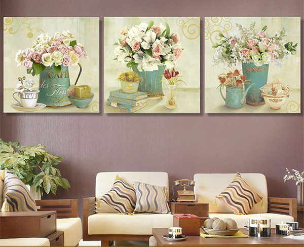 tranh hoa cổ điễn 3 bức 02 giá rẻ